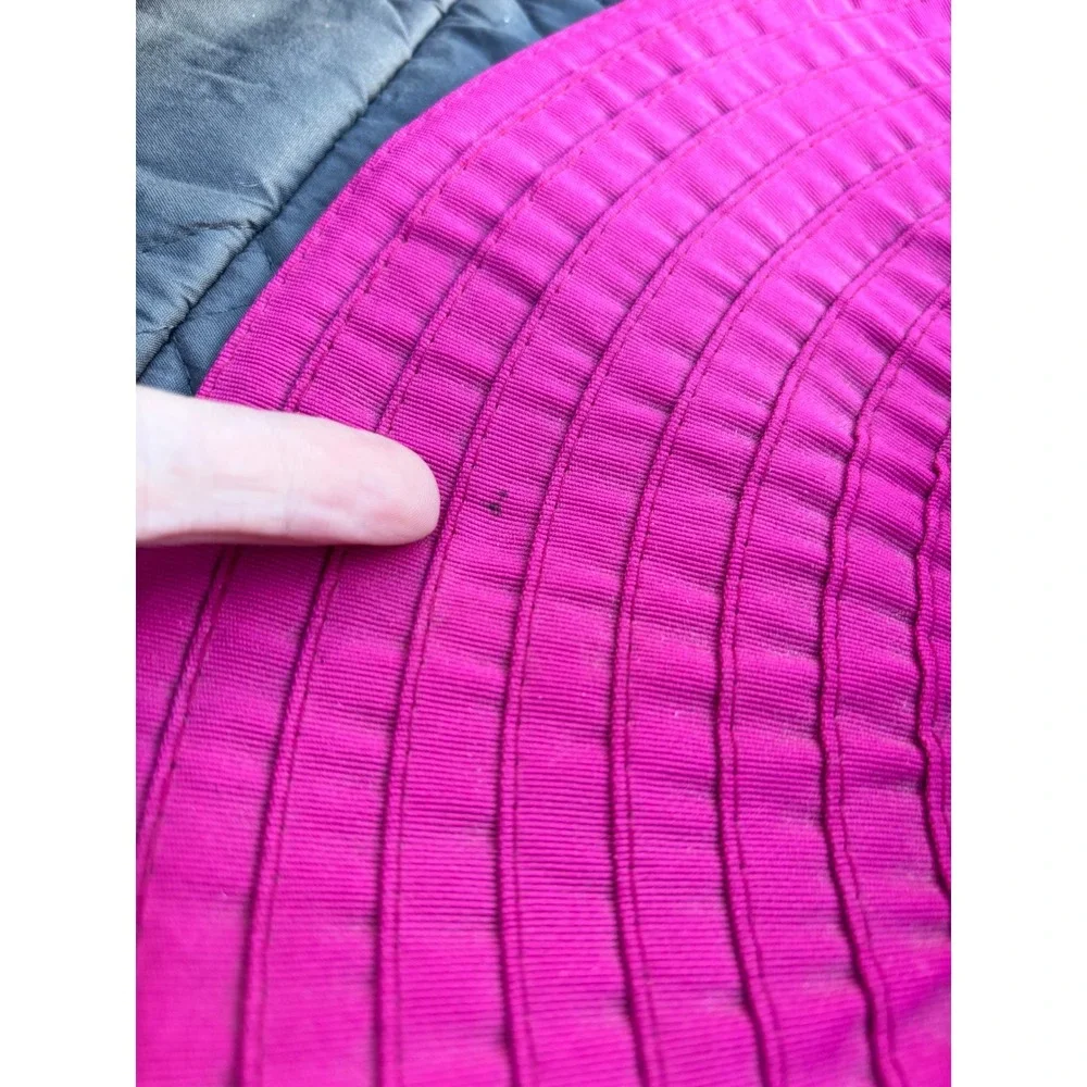 Wide Brim Grosgrain‎ Sun Hat Scala Fuchsia Pink Peacock Scarf